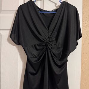 New York & Company Black Draped Blouse